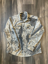 Load image into Gallery viewer, 1990’s Rattlers Brand Realtree Hardwoods Camo Chamois Shirt (L)