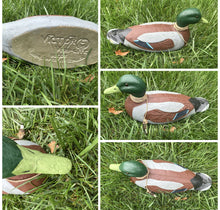 Load image into Gallery viewer, Lot Of 7 1946 Victor Veri-Lite Mallard Duck Decoy ANIMAL TRAP CO PAPER MACHE