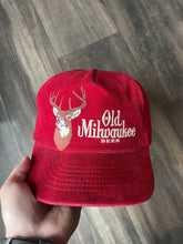 Load image into Gallery viewer, 1990’s Corduroy Old Milwaukee Beer Whitetail Deer Hat