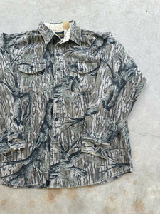 00’s Browning Treestand Camo Chamois Button Up Shirt (XL)