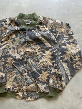 Load image into Gallery viewer, Vintage Mossy Oak Forest Floor Camo Bomber Jacket (XL)