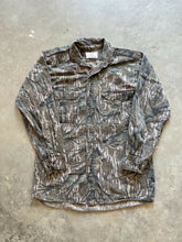 Load image into Gallery viewer, Vintage Mossy Oak Treestand Camo Strap Shirt (M)