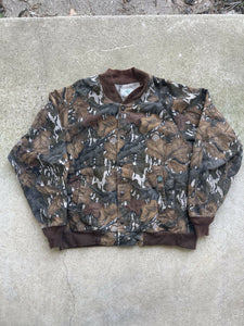 Vintage MossyOak Fall Foliage Bomber Jacket (XXL)