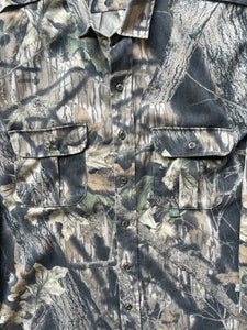 Vintage MossyOak Breakup Gen 1 Camo Shooter Shirt (XL)