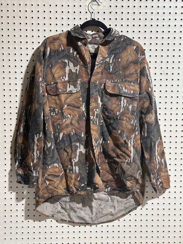 90's Mossy Oak Fall Foliage Chamois Shirt (L)🇺🇸