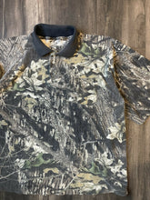 Load image into Gallery viewer, Vintage Mossy Oak Breakup Camo Jersey Material Polo Shirt (XL)