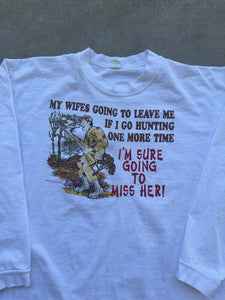 Vintage I’m Gonna Miss Her Humor Huntinb T-Shirt (XL)