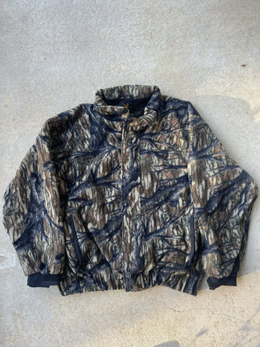Vintage Browning Hydro Fleece Mossy Oak Treestand Camo Fleece Jacket (XL)