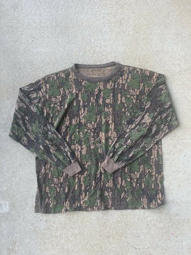 Vintage Trebark Greenleaf Camo Long Sleeve Shirt (L)