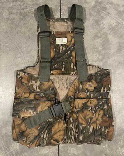 90’s Mossy Oak Fall Foliage Strap Vest w/ Seat (XL/XXL) 🇺🇸