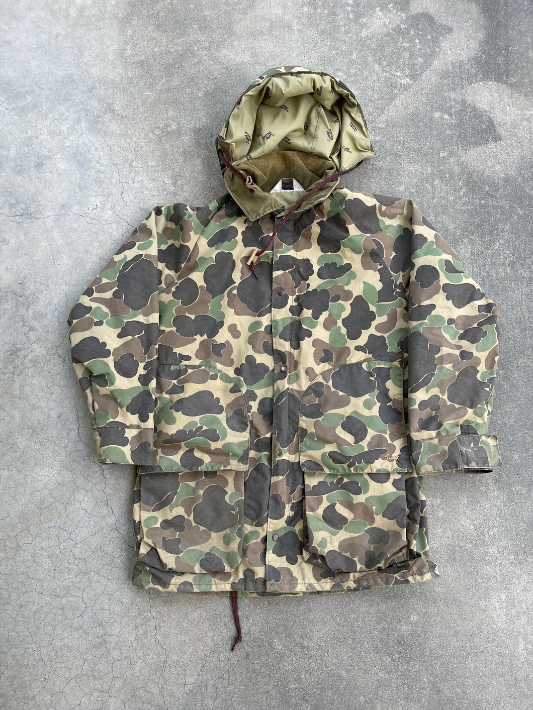 Vintage Duxbak Duck Camo Rain Jacket With Hood (M)