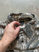 Load image into Gallery viewer, Vintage Lapco Mossy Oak Treestand Camo Pearl Snap Shirt (L)