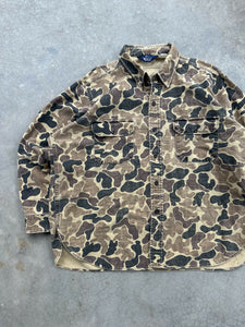 Vintage Distressed Woolrich Duck Camo Chamios (XXL)