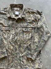 Load image into Gallery viewer, 2000’s Mossy Oak Shadowgrass Camo Denim Button-Up Shirt (XL)