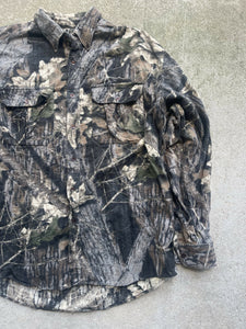 90’s Ozark Trail Mossy Oak Break Up Camo Button-Up Chamois Shirt (M/L)