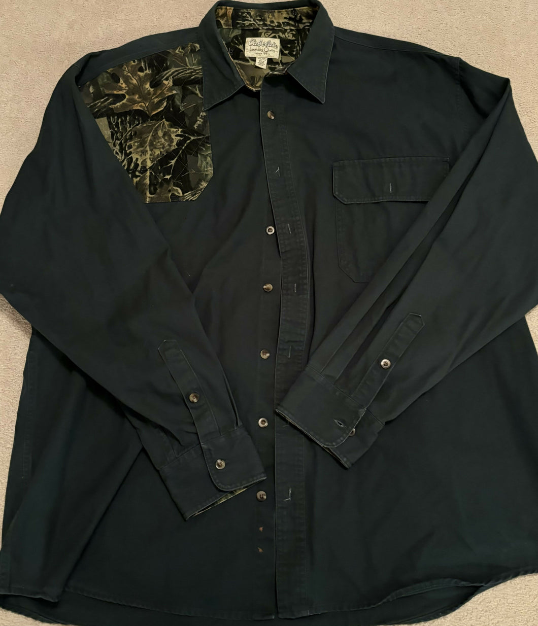 cabela's dress shirts Cabelas Button Up Plaid Dress Shirt Men's Large/Tall LT Green 100% Cotton