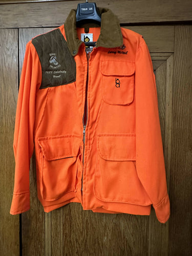 Blaze Orange 1989 Quail Unlimited celebrity hunt, Larry McNeil jacket - Bob Allen