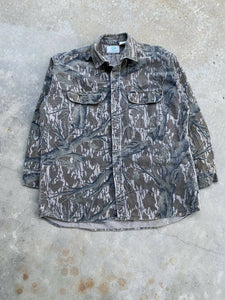 Vintage Mossy Oak Treestand Camo Chamois Button Up