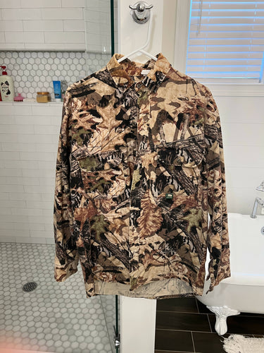 Mossy oak forest floor button up