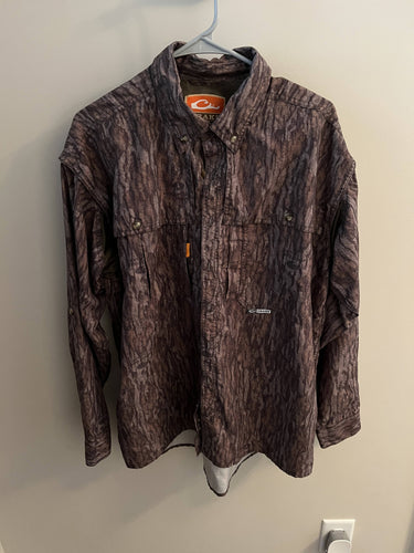 Drake Mossy Oak Bottomland button down shirt Size Medium