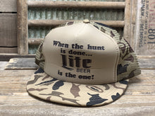 Load image into Gallery viewer, Miller Lite Beer "When the Hunt is Done...Lite Beer is the one!" Camo Hat