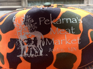Pekarna's Meat Market Jordan, MN Orange Camo Hat