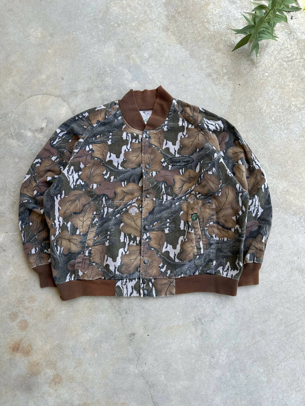 Vintage Mossy Oak Fall Foliage Bomber Jacket (XL)