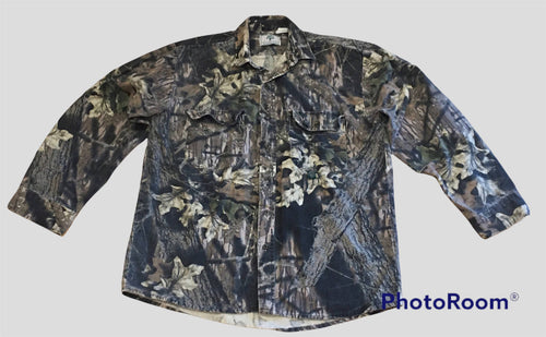 Vintage Mossy Oak Camo Long Sleeve Button Up Made in USA