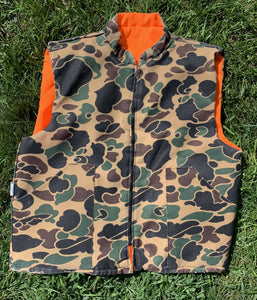 Reversible Quilted Blaze Orange / Camo Insulated Vest Large - USA