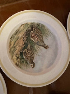 Woods Ivory Ware Upland Bird Plate Set (8)