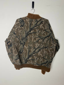 Vintage Mossy Oak Treestand Camo Bomber Jacket