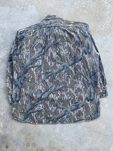 Vintage Mossy Oak Treestand Camo Chamois Button Up