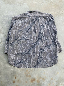 Vintage Mossy Oak Treestand Camo Chamois Button Up