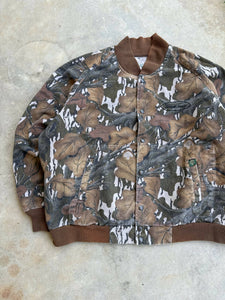 Vintage Mossy Oak Fall Foliage Bomber Jacket (XL)