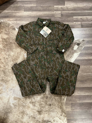 Mossy Oak Original Green Leaf Coveralls Size L Tall Deadstock 🇺🇸