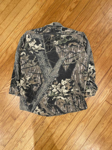 Vintage Mossy Oak Break Up Camo Chamois Button Up (M)