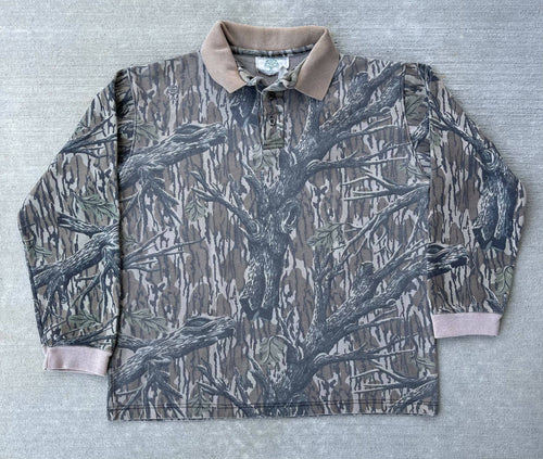 Mossy Oak Treestand Long Sleeve Polo (M) 🇺🇸