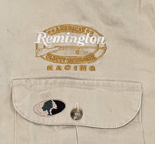 Load image into Gallery viewer, Vintage NASCAR REMINGTON RACING Polaris / Stren Team Crew Shop Shirt MEDIUM