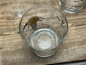 Vintage Geese Barware Rocks / Old Fashioned / Cocktail Glasses Set of 2