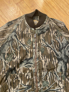 Vintage Mossy Oak Reversible Treestand/Fall Foliage Camo Bomber Jacket (L/XL)