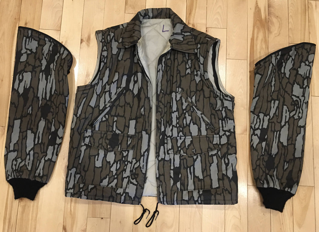 Vintage Trebark Camo Jacket/Vest zip off sleeves