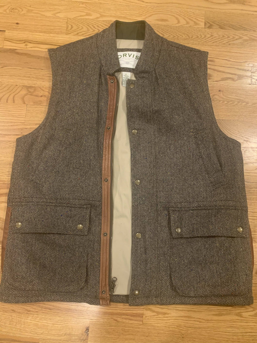Orvis Herringbone 100% Wool Vest