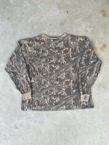 Vintage Mossy Oak Treestand Camo Longsleeve Shirt (L/XL) 🇺🇸