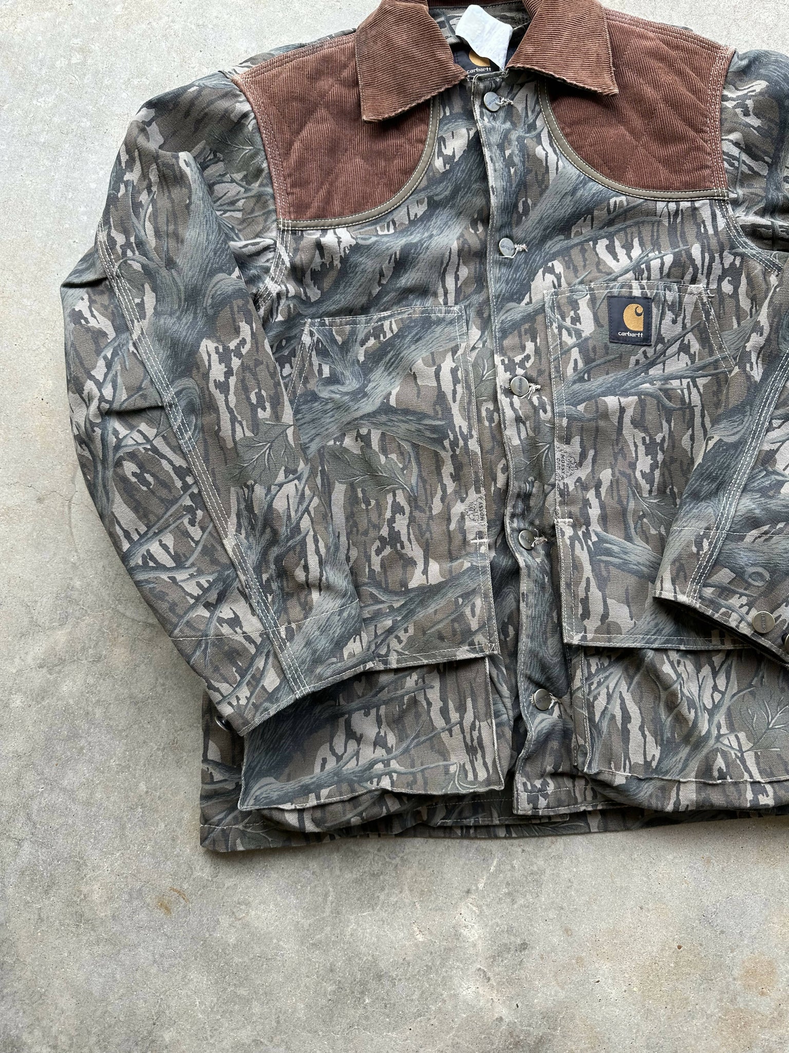 90's Vintage Carhartt Treestand Camo Blanket Lined Jacket (M