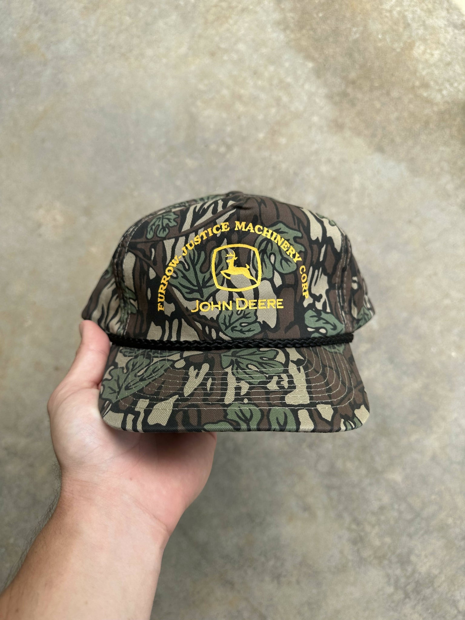 Vintage John Deere Camo Rope Hat