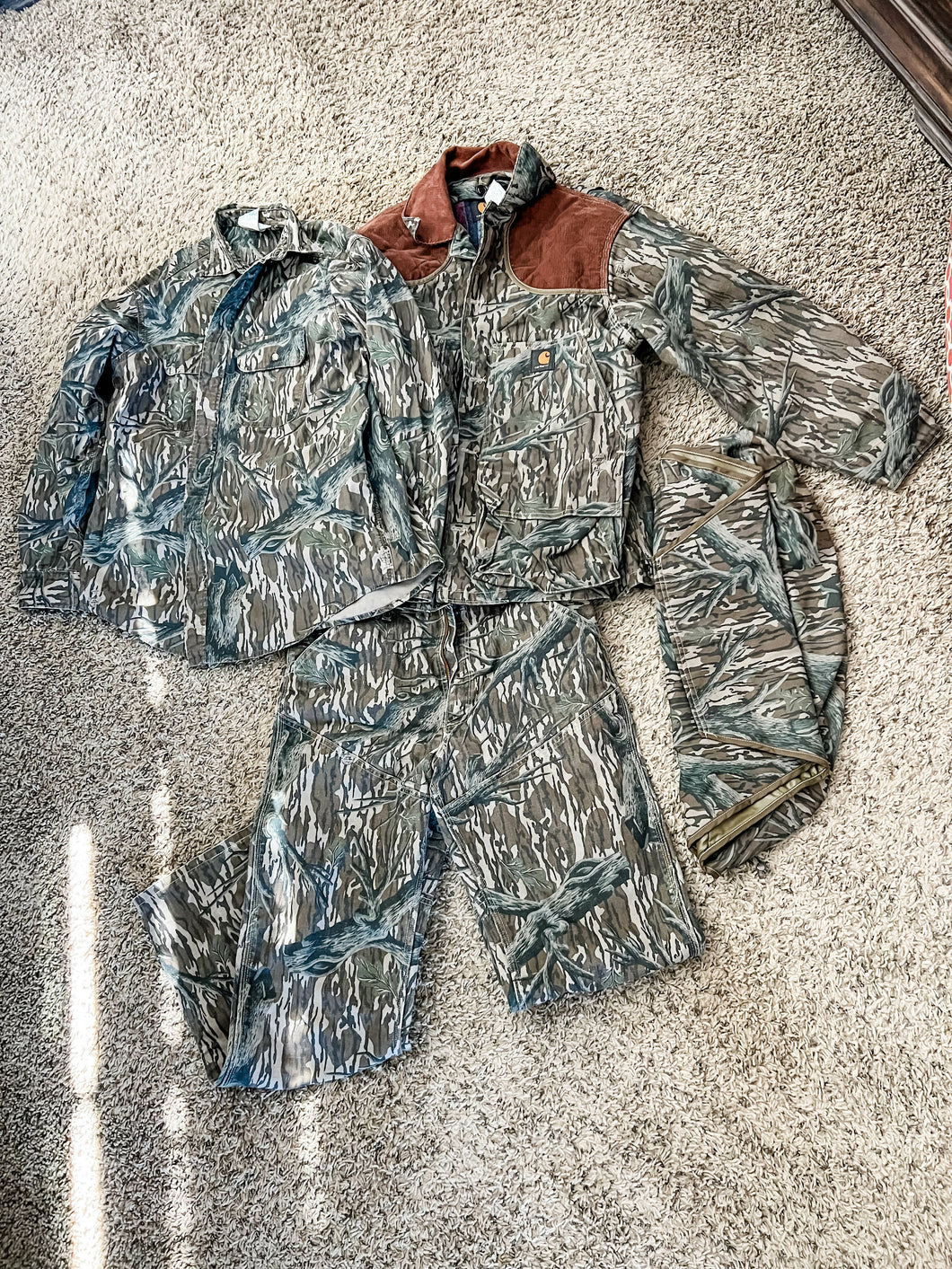 Vintage Carhartt Mossy Oak Treestand Set: Shirt, Pants, Jacket (XL) 🇺🇸