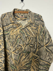 Vintage Mossy Oak Shadow Grass Chamois Button Up