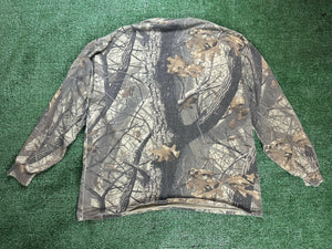 Realtree Hardwoods 20-200 Camo Jerzees Outdoors Front Pocket Long Sleeve Shirt XL