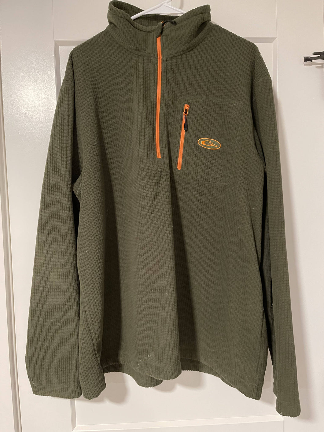 Quarter Zip (Green/Orange) Fleece Jacket