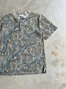 Vintage Mossy Oak Treestand Camo Henley (M/L)🇺🇸